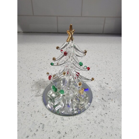 LS Arts Christmas / Blown Venezia Art Glass Christmas Tree & Ornaments 4" - Picture 4 of 5